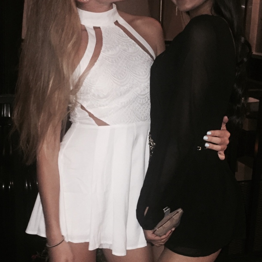 LF WHITE LACE ROMPER